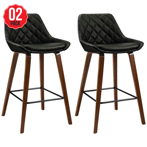 Artiss Ezio Black Barstools 2 Piece - SuperSaverAU - view 1