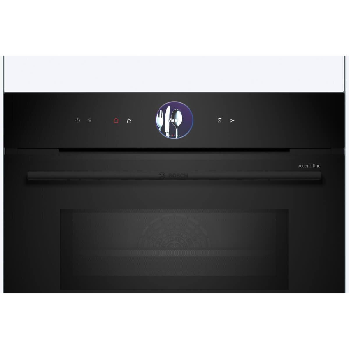 Bosch Series 8 Accentline compact oven with microwave - 45L, 4D HotAir, TFT touch display, black - CMG936AB1A