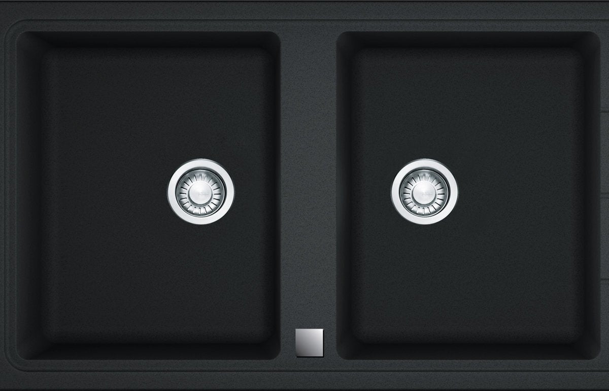 Franke BFG621ONYX Basis Double Bowl Sink with Reversible Drainer - Two 27L Bowls, Fragranite Onyx