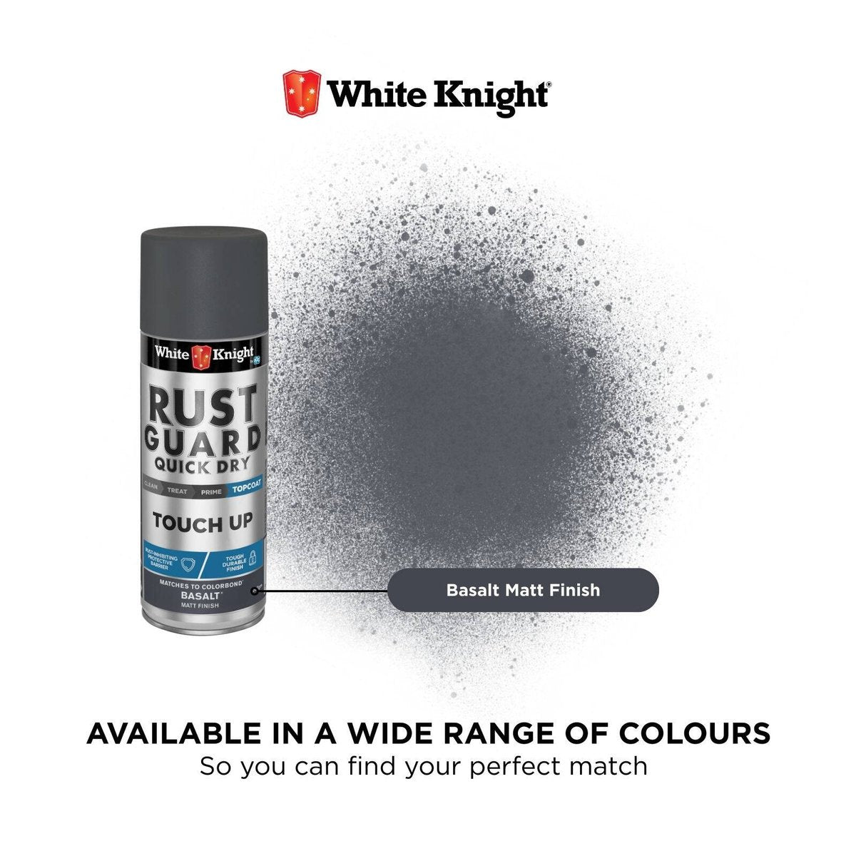 White Knight Rust Guard Touch Up Spray Paint 300g Basalt Matt - SuperSaverAU - view 3