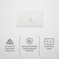 DETA White Solid Plate Single Switch - 1 Gang Polycarbonate 240V