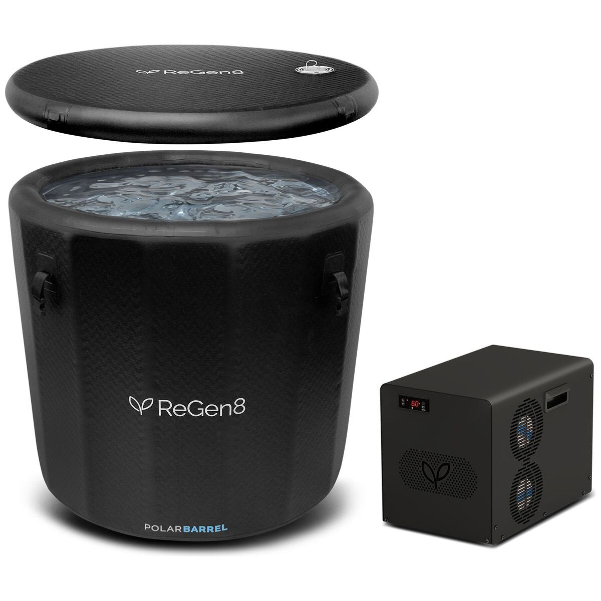 ReGen8 PolarBarrel Cold Plunge Ice Bath - 340L with 510W T2 Chiller Unit - Cools to 2°C - RGCP-POLARBART2