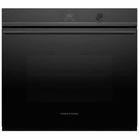 Fisher & Paykel Series 9 76cm Contemporary Pyrolytic Built-In Oven - 115L Black - 17 Functions - OB76SDPTDB1