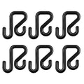 Aerial Bucket S-Hooks Set of 6 in Black, Fits 2 Inch (5.1 cm) Lip for Workshop Storage - view 2
