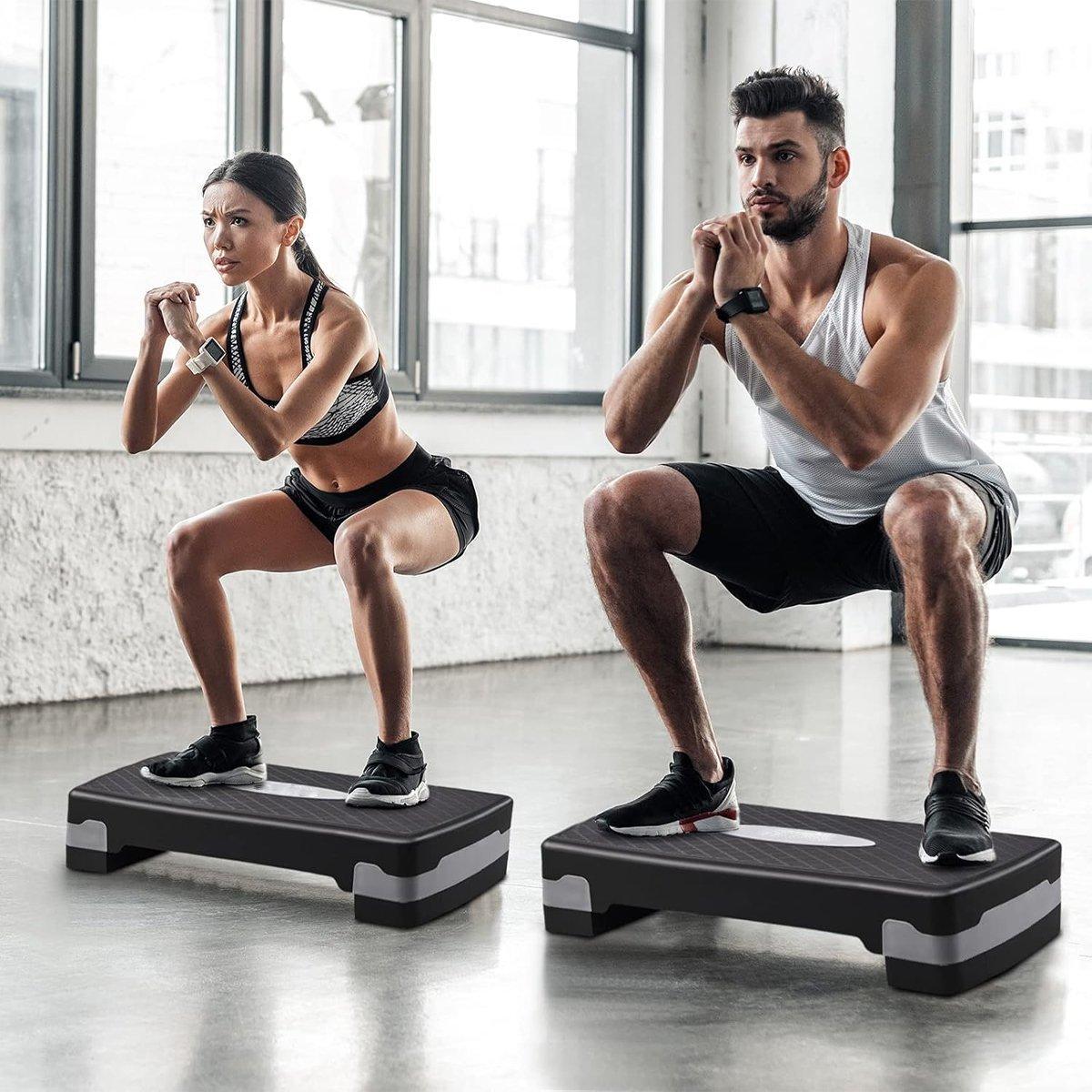 Aerobic Exercise Step Platform, Non-Slip Plastic Fitness Stepper - Black - view 4