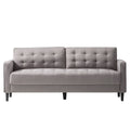 Zinus Benton mid-century 3 seater sofa - stone grey fabric, metal frame, tool-free assembly - AU-E7631G