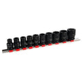 Trojan 10 Piece 1/2" Drive Impact Socket Rail Set - Metric CR-MO Sockets - SuperSaverAU - view 1