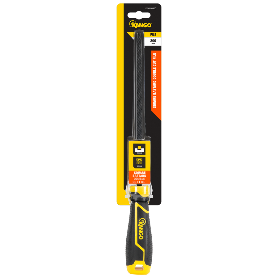 Kango 200mm Square Bastard Double Cut File - Coarse Teeth - Black - SuperSaverAU - view 1