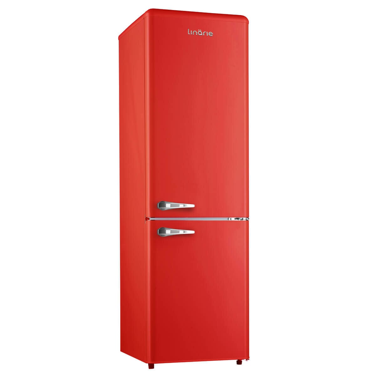 Linarie Annecy 242L Retro Bottom Mount Fridge - Red Cabinet and Door Panels, Manual Defrost - LKCO250RED