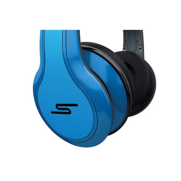 SMS Audio STREET by 50 Over-Ear Wired Headphones - 40mm Drivers, Memory Foam, Blue - SMH012