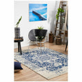 Rug Culture Evoke Extra Large Rug - Bone White and Navy Power Loomed Polypropylene - EVO253WNAV400X300