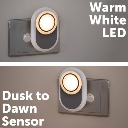 Arlec 240V Pill Plug-in LED Night Light 3 Pack - Warm White Glow - Grey - 60mm x 90mm