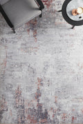 Rug Culture Illusions Large Power Loomed Rug 280x190cm - Silver and Blush Polyester - ILU156BLUSH280X190