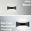 Arlec Black Marina CCT LED Exterior Wall Light - 8W - 250 Lumens - IP65 - SuperSaverAU - view 3