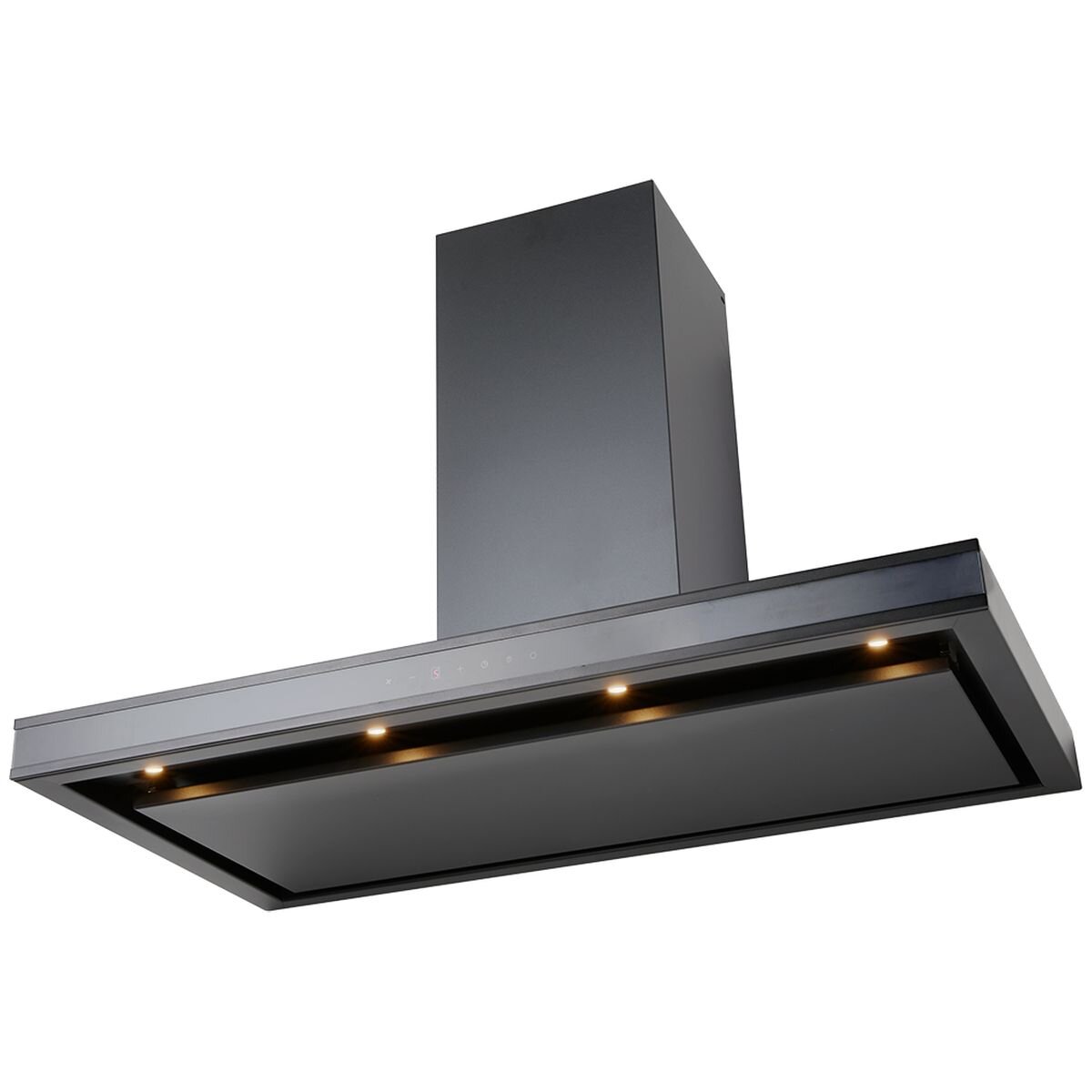 Schweigen 90cm Wall Mounted Canopy Rangehood - Black - 900m³/h - Perimeter Aspiration - DS3326B-9STPAK