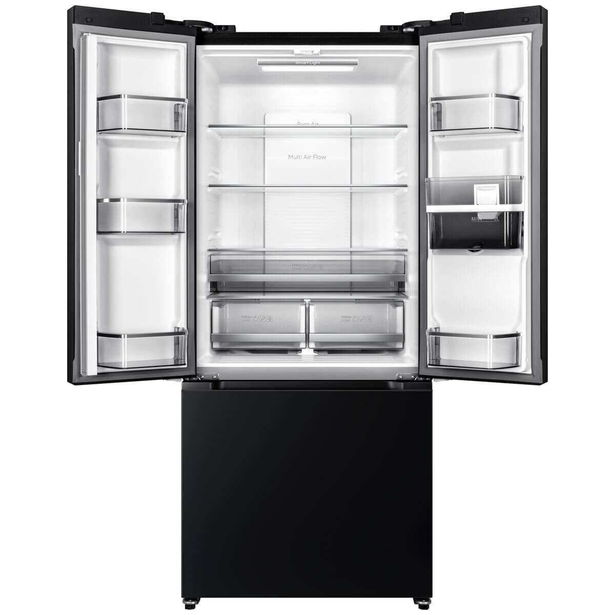 TCL 496L French Door Fridge - Black, 5 Star Energy Rating, Pure Air Odour Control - TRF495FHB