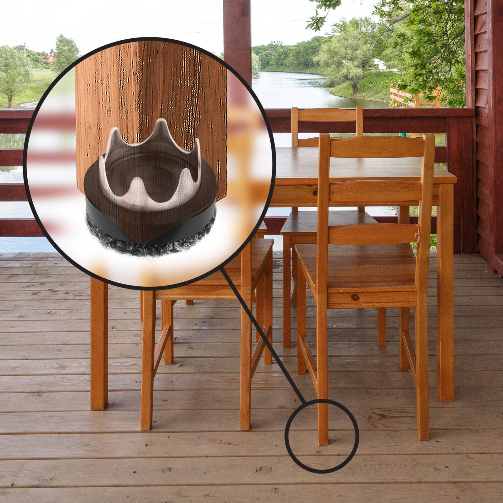 Slipstick 25mm Clear Outdoor Tap-in Berber Furniture Floor Protector 8 Pack