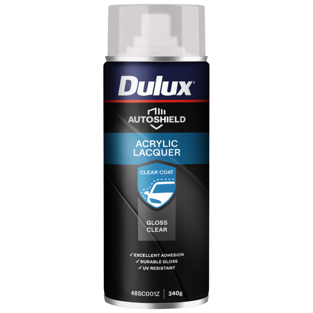 Dulux Autoshield Spray Paint - Gloss Clear Acrylic Lacquer 340g 0.34L - UV Resistant, Quick Dry - SuperSaverAU - view 1