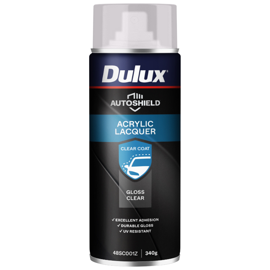 Dulux Autoshield Spray Paint - Gloss Clear Acrylic Lacquer 340g 0.34L - UV Resistant, Quick Dry - SuperSaverAU - view 1
