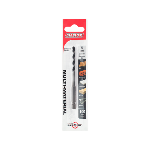 Diablo Multi Material Drill Bit 5 x 50 x 100mm - Carbide Tip - Impact Strong - SuperSaverAU - view 1