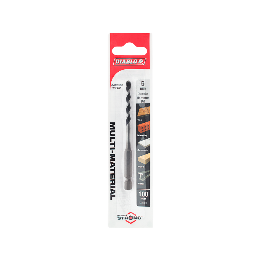 Diablo Multi Material Drill Bit 5 x 50 x 100mm - Carbide Tip - Impact Strong - SuperSaverAU - view 1