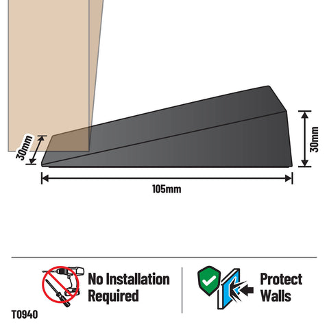 Adoored Black Timber Wedge Door Stop