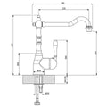 Armando Vicario Single Lever Kitchen Mixer Tap - Black Brushed Nickel, 4 Star WELS - PALAIS-BBN-LF