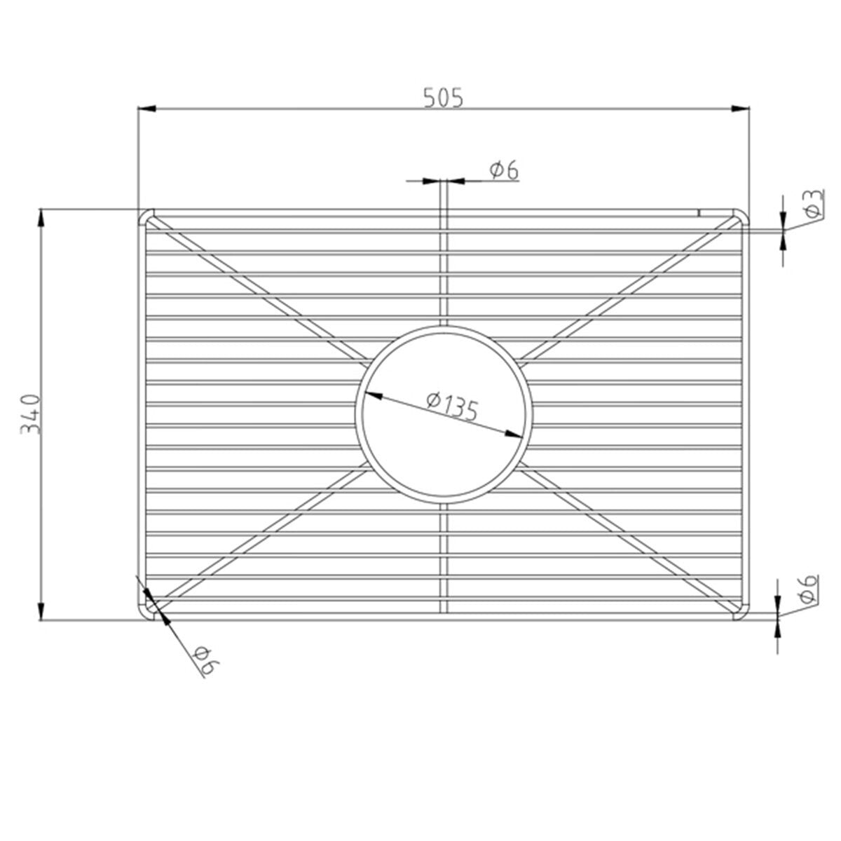 Turner Hastings Patri 60 protective sink grid - stainless steel, dishwasher safe, 1 year warranty - PA60SSG