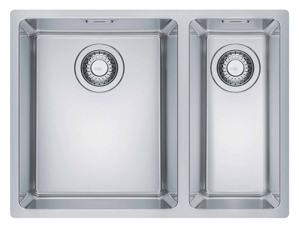 Franke Maris sink with small bowl right, 24L main and 10L small - 18/10 stainless steel - MRX260-34/19SBR