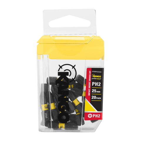 Kango 25mm PH2 Impact Driver Insert Bits - 20 Pack - High Torque - Durable - SuperSaverAU - view 1
