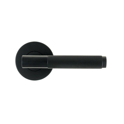 Ikonic Black Matte Knurled Privacy Lever Set - 1 Pack - 165mm x 190mm - Snib Locking - SuperSaverAU - view 1