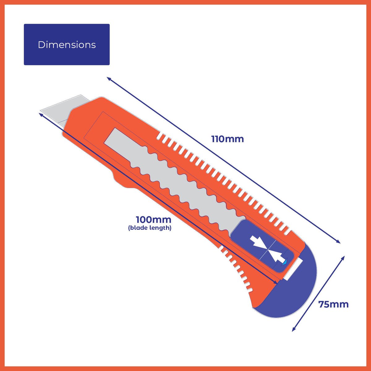 Packz Box Cutter - 18mm Blade - 1 Pack - 125mm x 155mm - Lightweight - SuperSaverAU - view 3