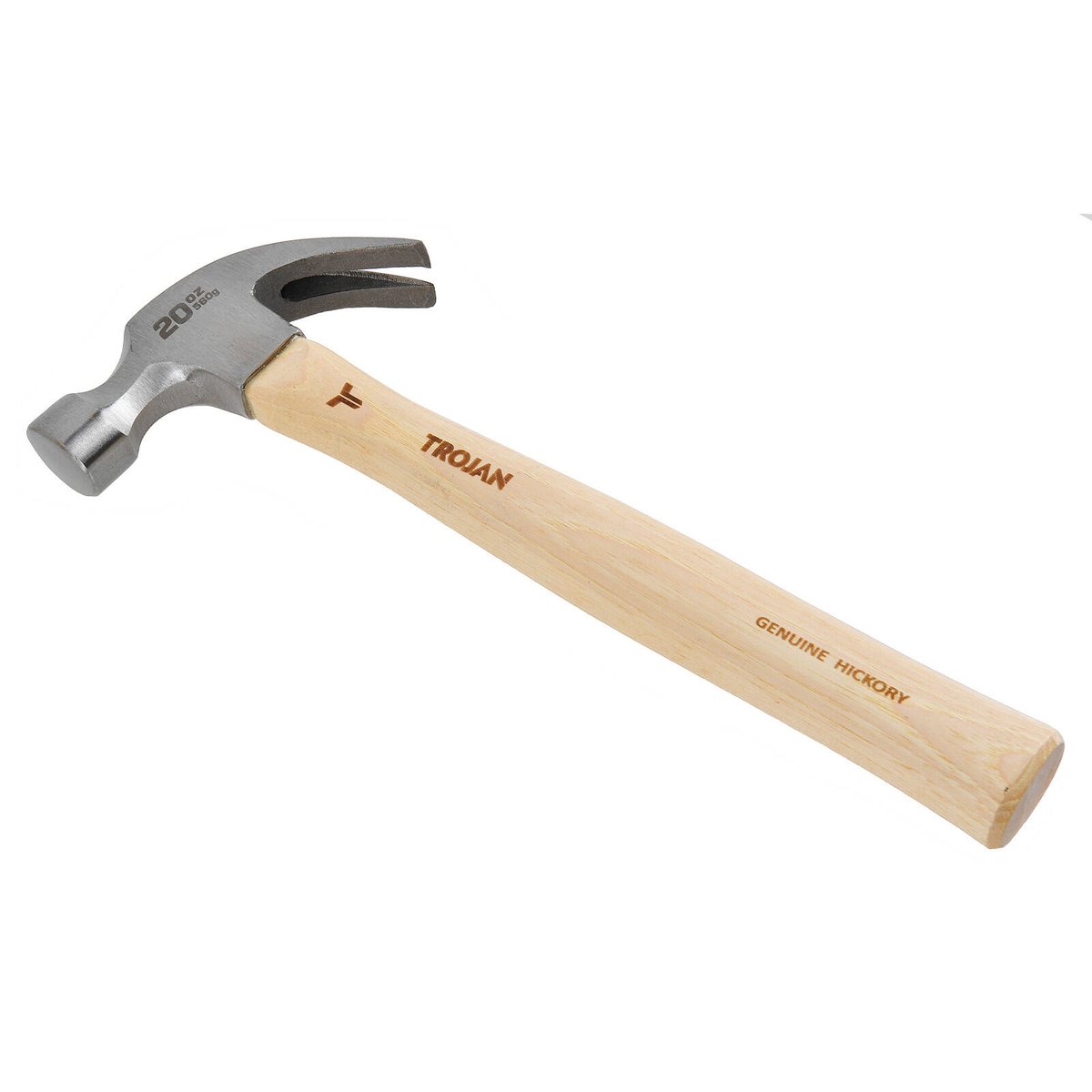 Trojan 20oz Timber Claw Hammer - 560g - Durable Hickory Handle - Claw Design