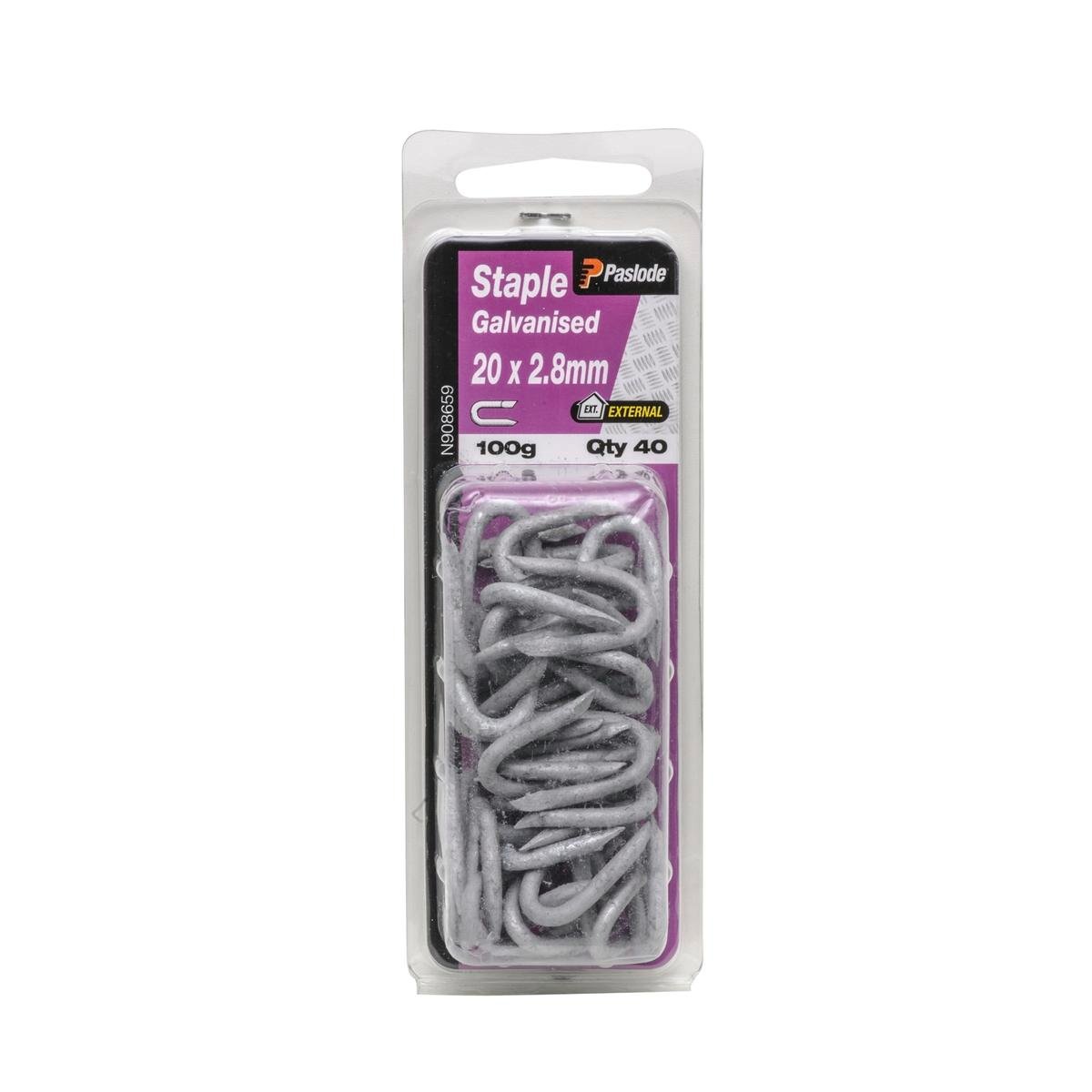 Paslode Galvanised Staple Nails 20 x 2 8mm 100g 40 Pack Durable - SuperSaverAU - view 1