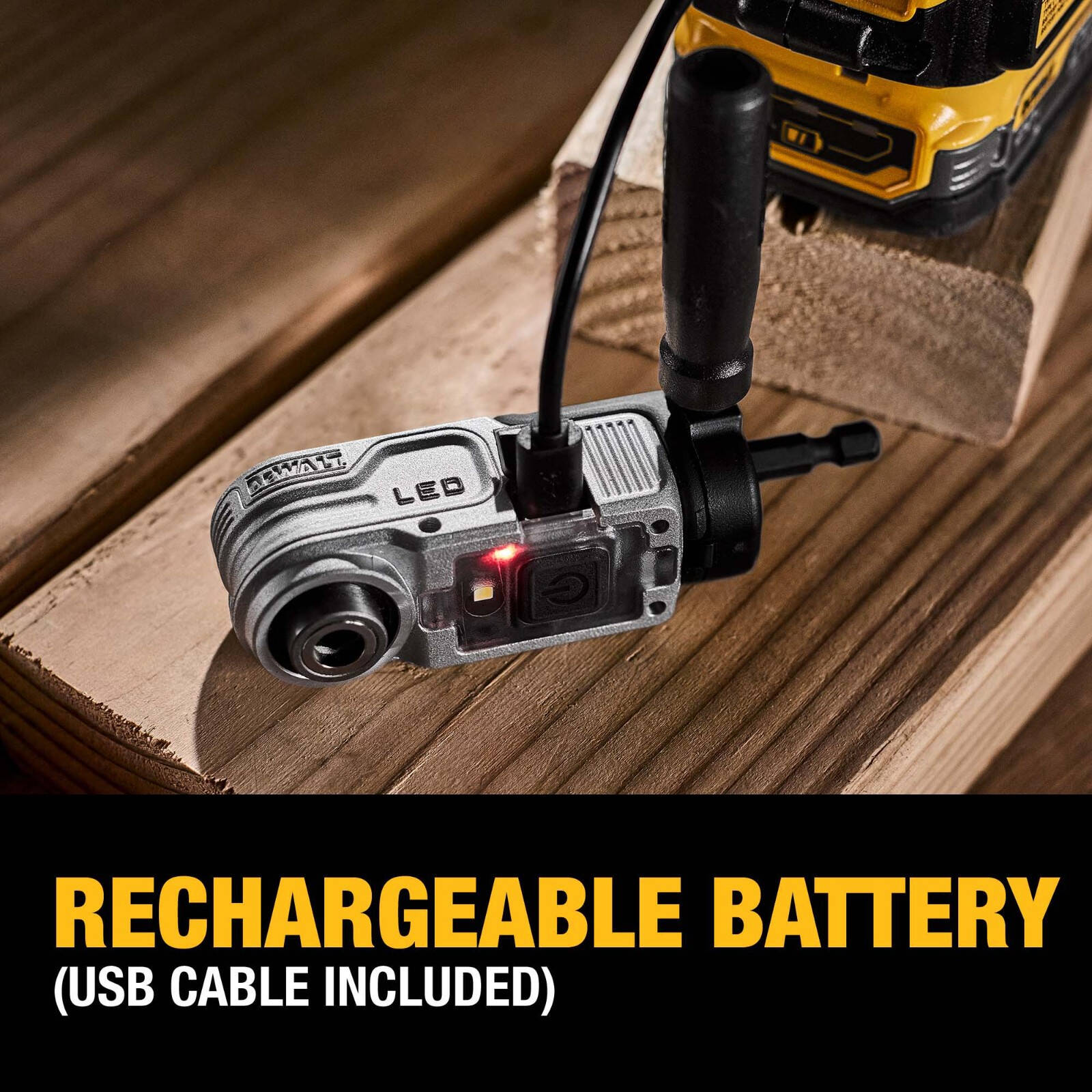 DeWALT 1/4" Right Angle HEX Impact LED Attachment DTLRA-QZ