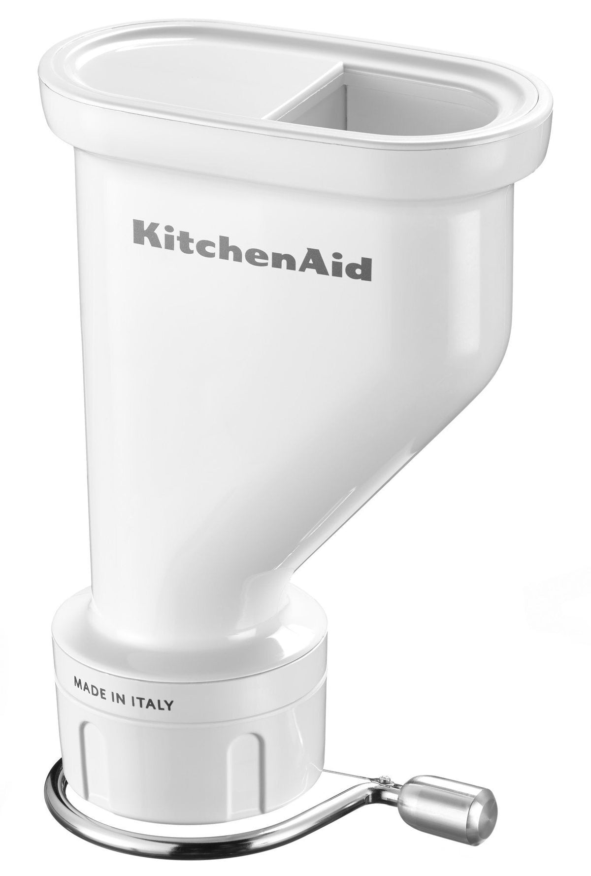 KitchenAid Gourmet pasta press attachment - six quick-change discs, built-in wire cutter, white - KSMPEXTA