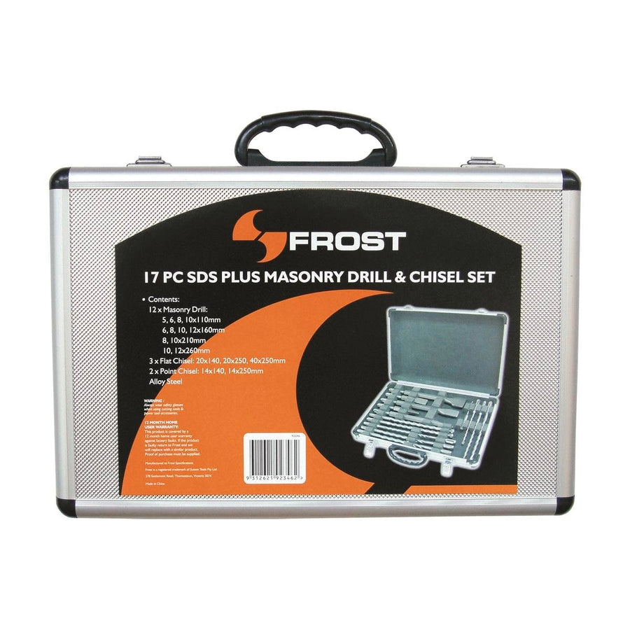 Frost 17 Piece SDS Drill and Chisel Set - 5mm to 260mm - Silver - SuperSaverAU - view 1