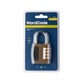 Wordcode 38mm Brass 4 Dial Resettable Padlock - Durable - Secure Locking - SuperSaverAU - view 1