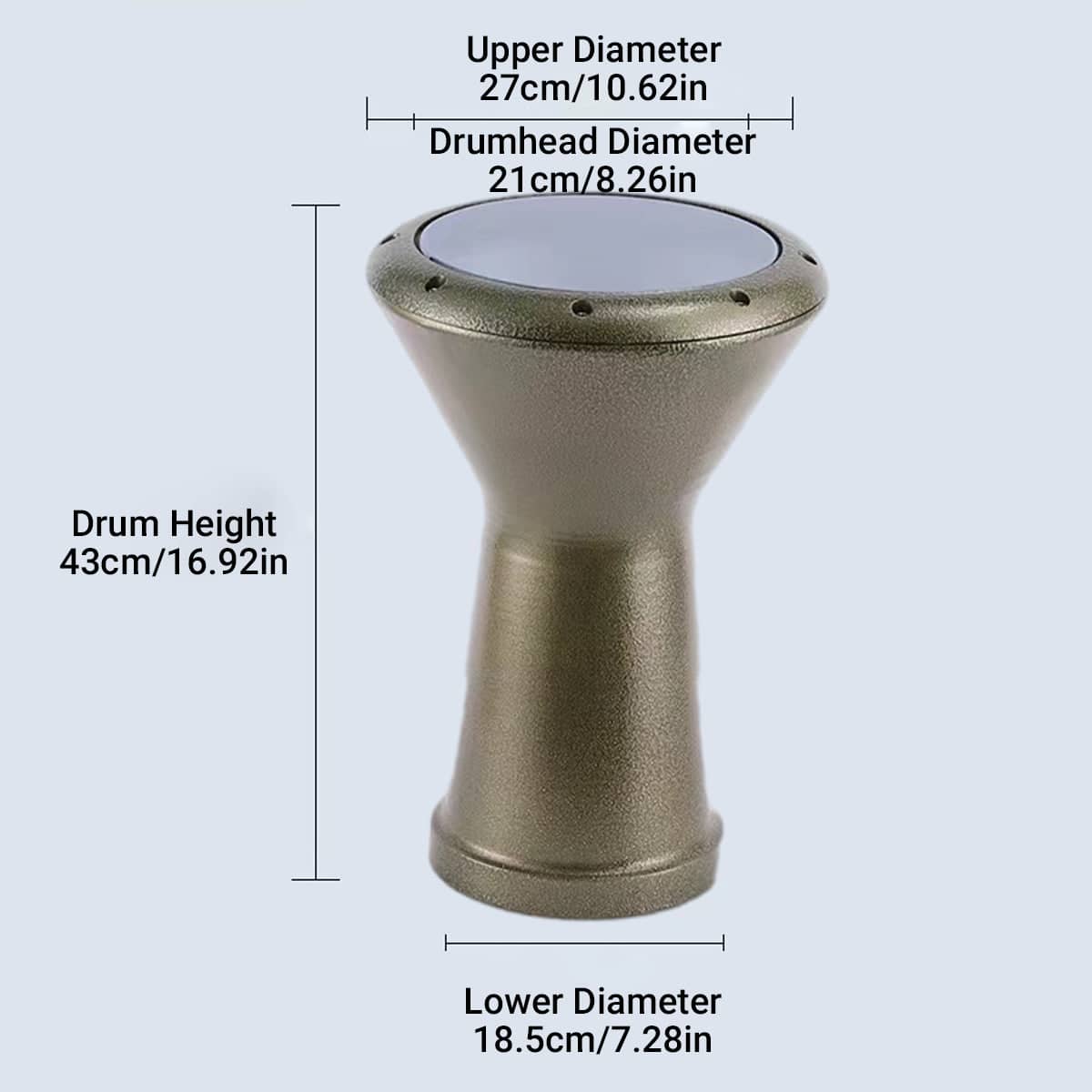 African Hand Drum for Belly Dance and Arabic Music, Durable Percussion Drum with Bag - view 3
