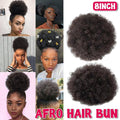 Afro Curly Puff Bun Hairpiece, 8 Inch (20.3 cm), Black