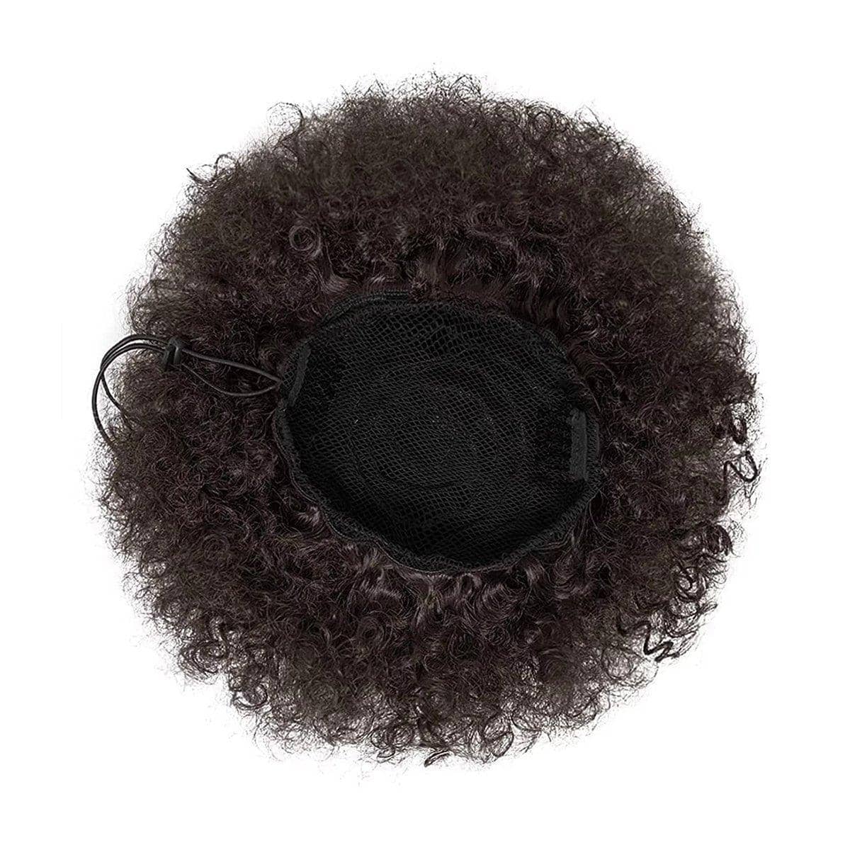 Afro Curly Puff Bun Hairpiece, 8 Inch (20.3 cm), Black - view 2