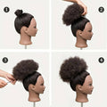 Afro Curly Puff Bun Hairpiece, 8 Inch (20.3 cm), Black - view 5