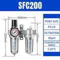 Air Compressor Oil Water Separator with Pressure Regulator, PT 1/4 Port - view 3