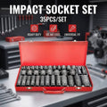 Air Impact Socket Set - 35 Piece, 1/2 Inch (1.27 cm) Drive, Heavy Duty