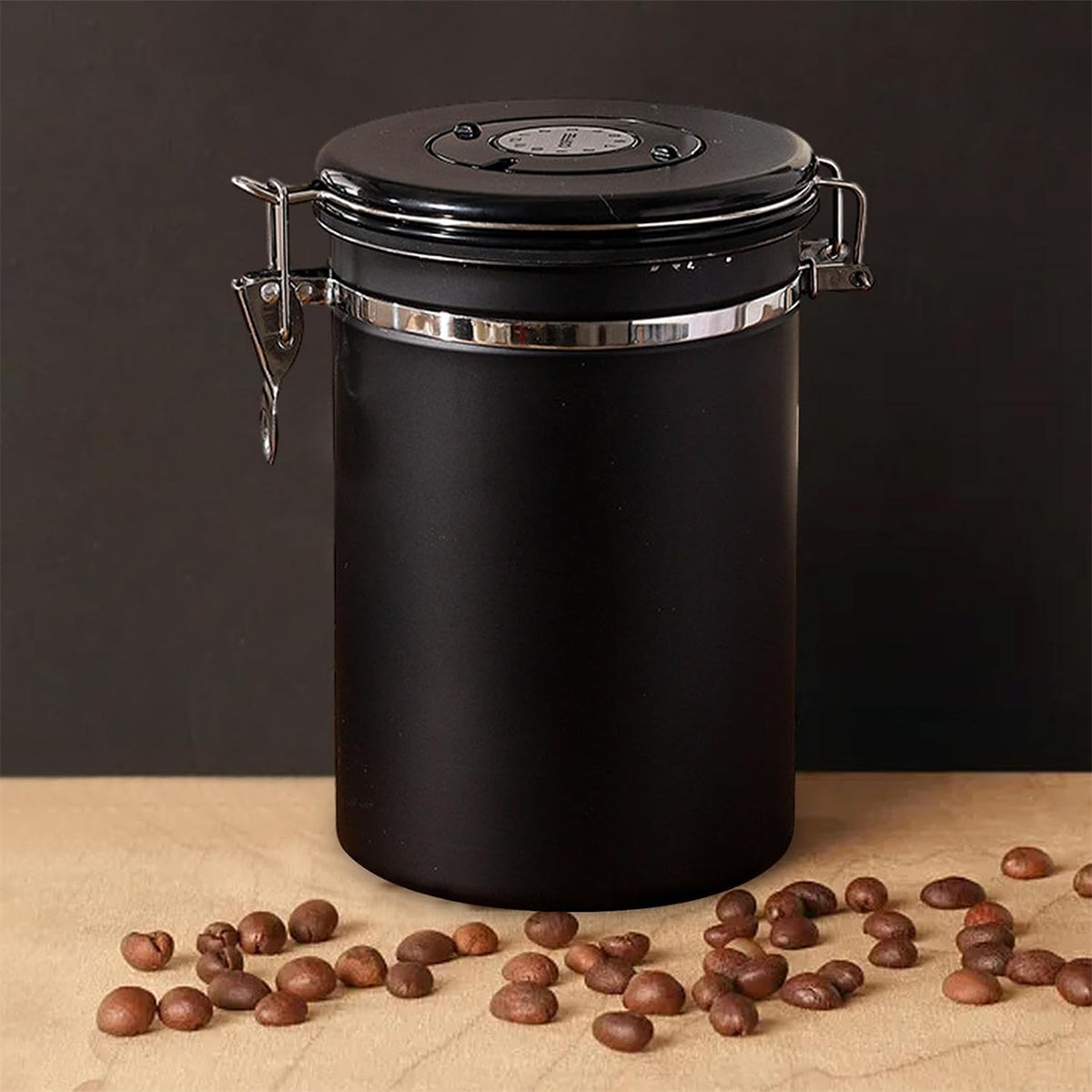 Airtight Coffee Storage Jar with Date Tracker - Black, 1800ml - view 18