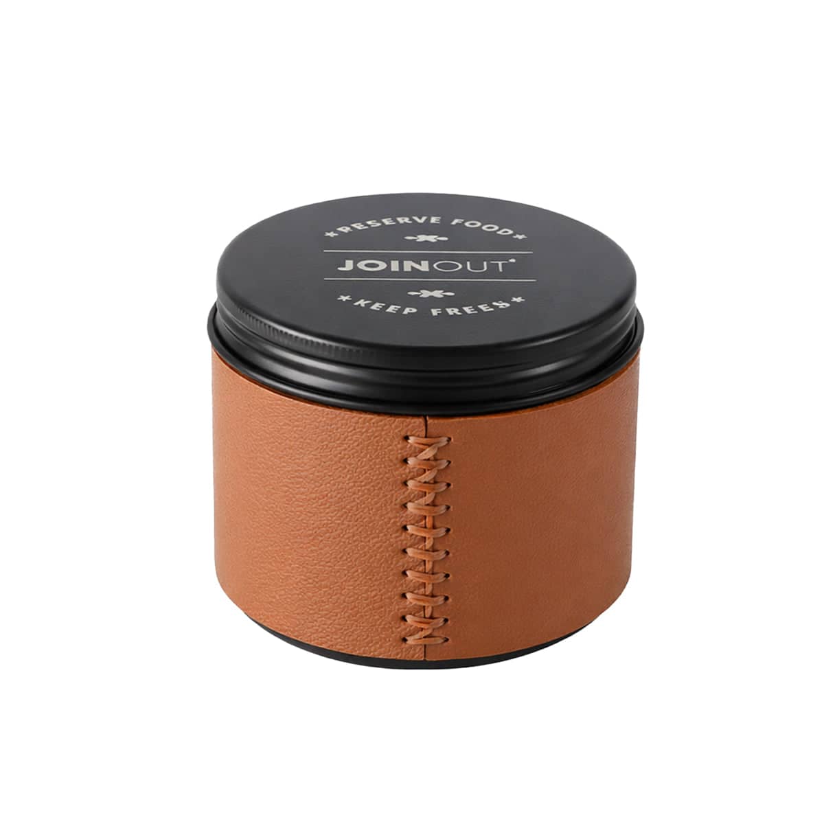 Airtight Mini Coffee Bean Storage Jars with Faux Leather Wrap, Set of 2 - Large, 6.5 x 6.5 x 5.5 cm