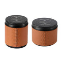 Airtight Mini Coffee Bean Storage Jars with Faux Leather Wrap, Set of 2 - Large, 6.5 x 6.5 x 5.5 cm - view 3