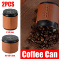 Airtight Mini Coffee Bean Storage Jars with Faux Leather Wrap, Set of 2 - Small, 5 x 5 x 6.2 cm - view 2
