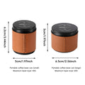 Airtight Mini Coffee Bean Storage Jars with Faux Leather Wrap, Set of 2 - Small, 5 x 5 x 6.2 cm - view 4