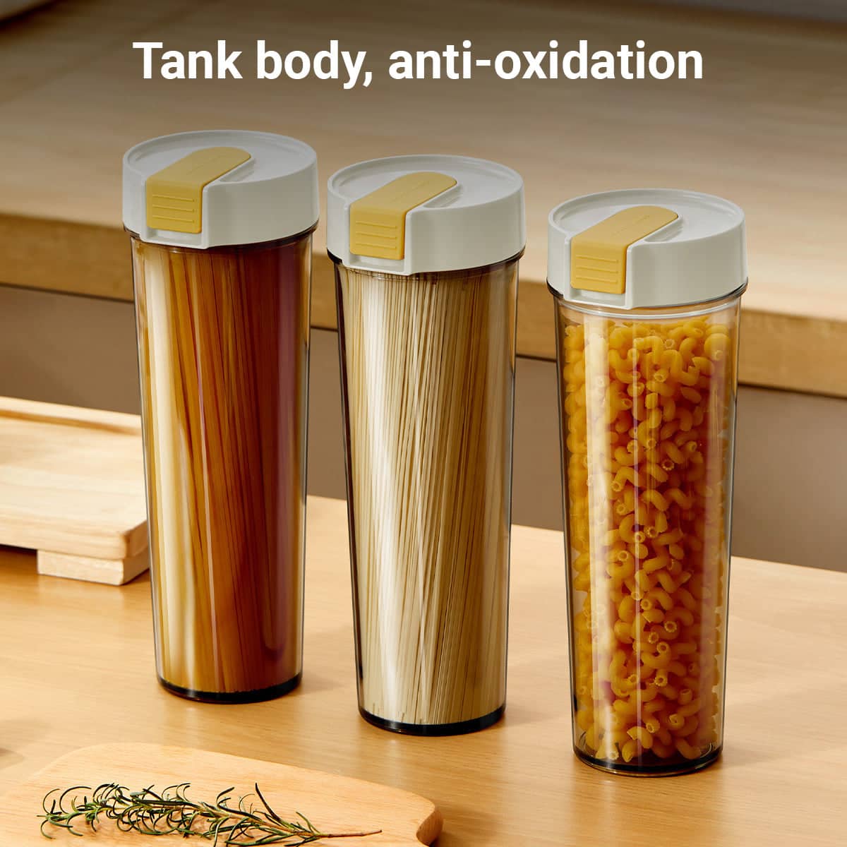 Airtight Noodle Storage Container with Portion Dispenser, 1000 ml - White - view 5